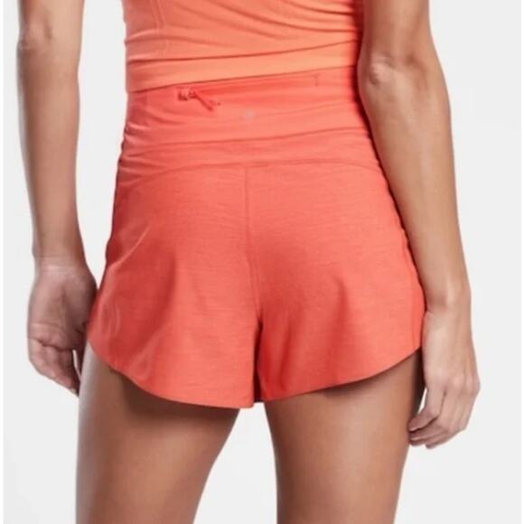 Athleta Women's Run With It Textured 3.5" Short Orange Space Dye Size Large - Picture 2 of 9